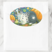 MILKYWAY HALLOWEEN MYSTICAL CAT STICKERS Oval (Tas)