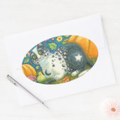 MILKYWAY HALLOWEEN MYSTICAL CAT STICKERS Oval (Envelop)