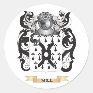 Mill-(Ierland) Wapenkleed (gezinscrest) Ronde Sticker