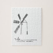 mill op witte achtergrond legpuzzel (Verticaal)