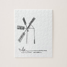 mill op witte achtergrond legpuzzel
