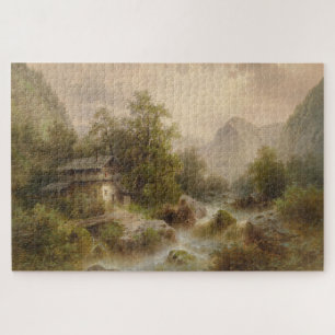 Mill over een bergstroom (door Albert Rieger) Legpuzzel