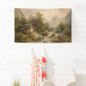 Mill over een bergstroom (door Albert Rieger) Spandoek (Insitu)