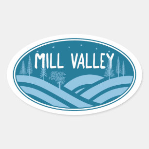 Mill Valley Californië in de buitenlucht Ovale Sticker