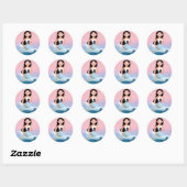 Milla de Zeemeermin illustratie Ronde Sticker (Vel)