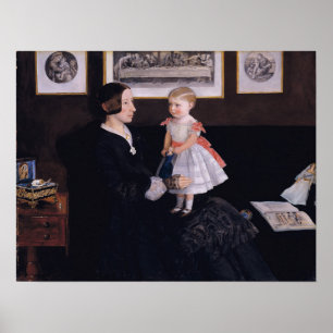 Millais - mevrouw James Wyatt Jr en haar dochter S Poster