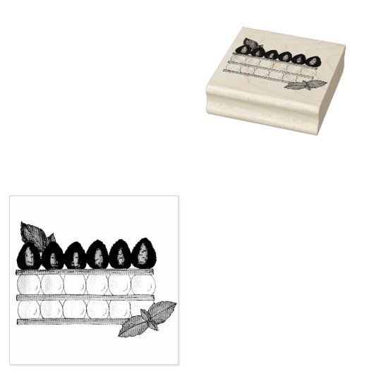 Mille Feuille Frans Voedsel Bladerdeeg Frambozen Rubberstempel (Gestempeld)