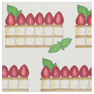 Mille Feuille Frans Voedsel Bladerdeeg Frambozen Stof