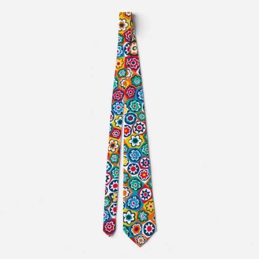 Mille Fiori Patterned Stropdas (Achterkant)