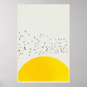Mille Oiseaux Art Imprimer, Oiseaux Soleil Poster