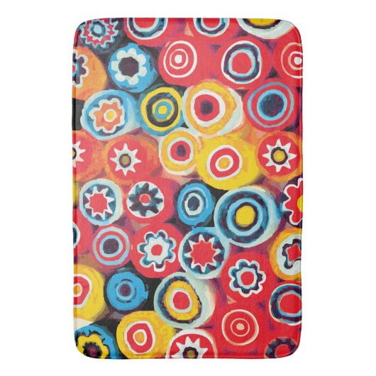 Millefiori Abstracte fijnbloem Badmat (Voorkant Verticaal)