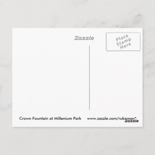 Millenium Park Briefkaart (Achterkant)