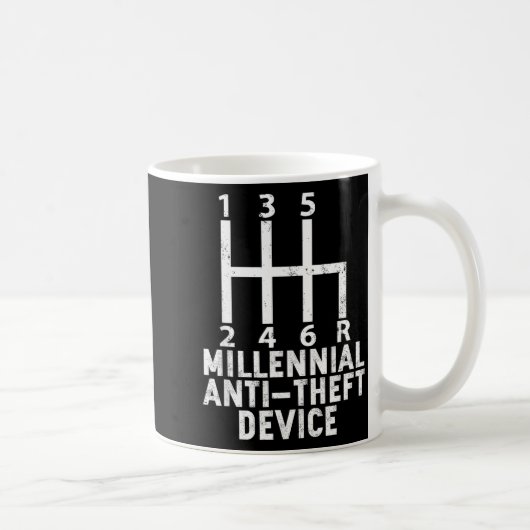 Millennial Anti Theft Device _ Funny Stick Shift  Koffiemok (Rechts)