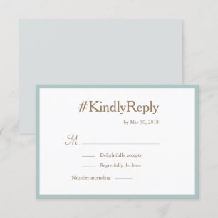 Millennial Hashtag Munt Goud Witte Trouw RSVP Kaart