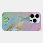Millennial Marble | Speelse Rainbow Ombre Monogram Case-Mate iPhone Case (Achterkant (horizontaal))