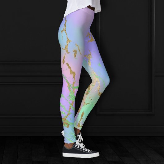 Millennial Marble | Speelse regenboog pastel ombre Leggings