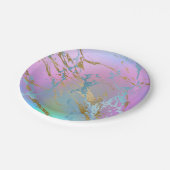 Millennial Marble | Speelse regenboog pastel ombre Papieren Bordje (Gekanteld)