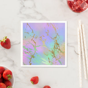 Millennial Marble Speelse regenboog pastel ombre Servet