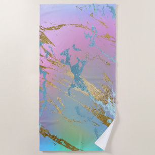 Millennial Marble   Speelse regenboog pastel ombre Strandlaken