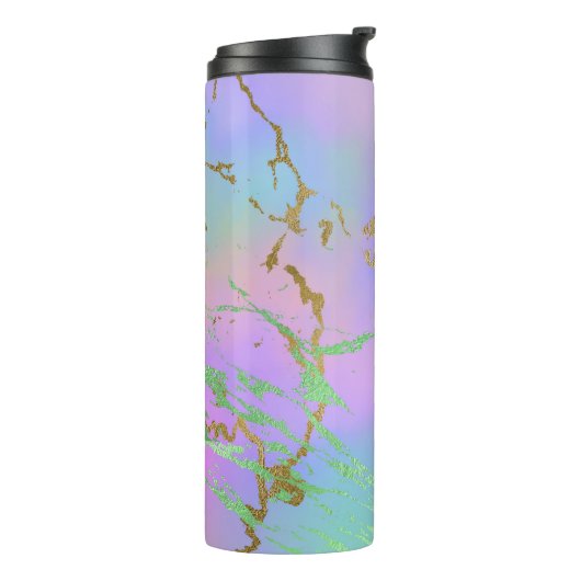 Millennial Marble | Speelse regenboog pastel ombre Thermosbeker (Gedraaid links)