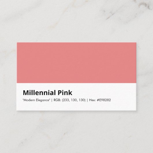 Millennial Pink | Moderne elegantie kleur Visitekaartje (Voorkant)
