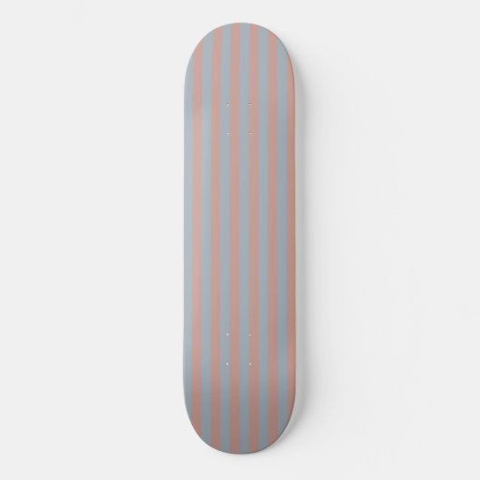 Millennial roze en ijsblauwe kleur blokstrepen skateboard (Voorkant)