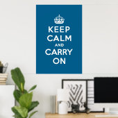 Millennium Blue Keep Calm en Carry on Poster (Thuiskantoor)