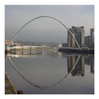 Millennium Bridge & Baltic Mill, Gateshead, VK Perfect Poster