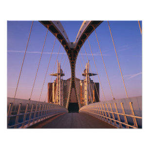 Millennium Bridge, Lowry Centre, Salford Foto Afdruk