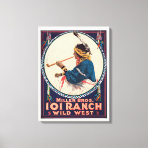 Miller Bros. 101 Ranch, Wild West Circus Poster Canvas Afdruk