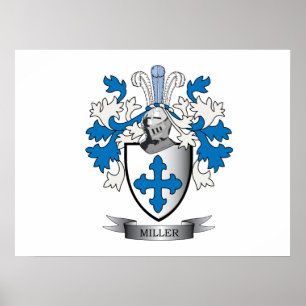 Miller Familie Crest Coat of Arms Poster