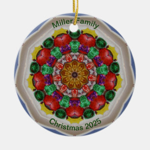 MILLER FAMILIE ~ Gepersonaliseerde kerst fractal ~ Keramisch Ornament