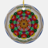 MILLER FAMILIE ~ Gepersonaliseerde kerst fractal ~ Keramisch Ornament (Achterkant)