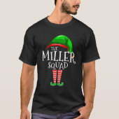 Miller - Familienaam Squad Matching Group Elf Chri T-shirt (Voorkant)