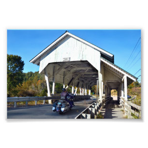 Miller's run Covered Bridge, Lyndon, Vermont Foto Afdruk