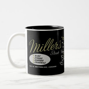 Miller's Steak House, Chicago, Illinois Tweekleurige Koffiemok