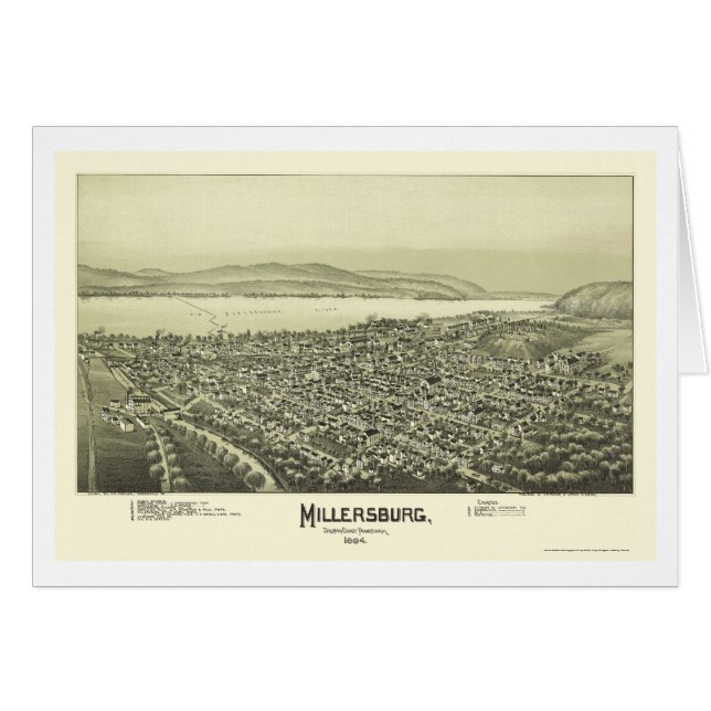 Millersburg, carte panoramique de PA - 1894 (Devant horizontal)