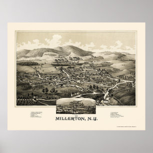 Millerton with Irondale, NY Panoramic Map - 1887 Poster