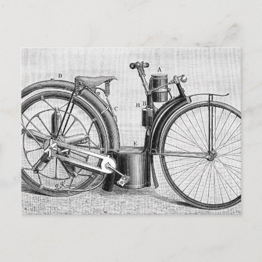 Millet Motorcycle, 1895 Briefkaart (Voorkant)