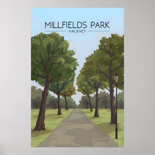 Millfields Park Hackney Londen Reisposter Poster (Voorkant)