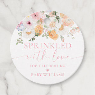 Millie Floral Baby shower bestrooid met liefde Bedankjes Labels