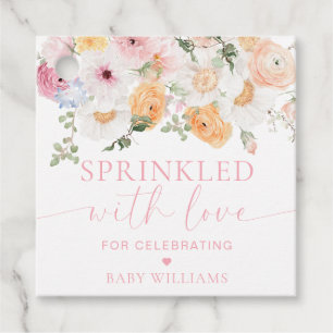 Millie Floral Baby shower bestrooid met liefde Bedankjes Labels