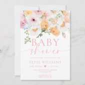 Millie Floral Baby shower Kaart (Voorkant)