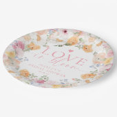 Millie Floral Love In Bloom Bruiloftsfeest Papieren Bordje (Gekanteld)