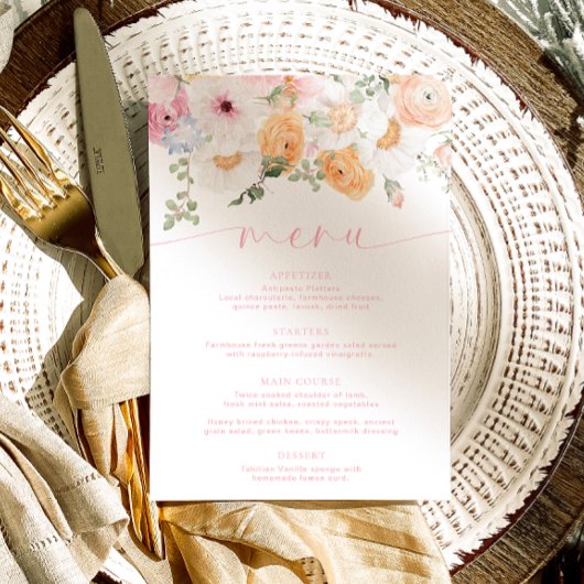 Millie Floral Menu & Merci