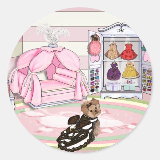 Millie LaRue Franse slaapkamer Ronde Sticker (Voorkant)