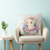 Millie Mae - Lapin Mignon dans Fleurs Coussin (Chaise)