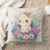 Millie Mae - Lapin Mignon dans Fleurs Coussin (Couverture)