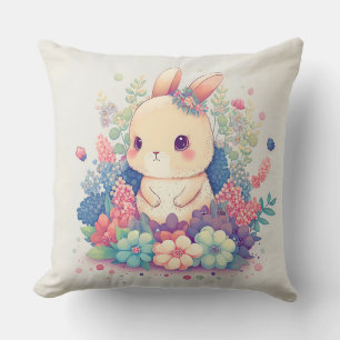 Millie Mae - Mignonne lapin en Coussin de fleurs