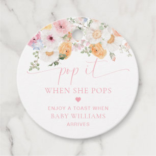 Millie Spring Bloemen Baby shower Pop Het Bedankjes Labels